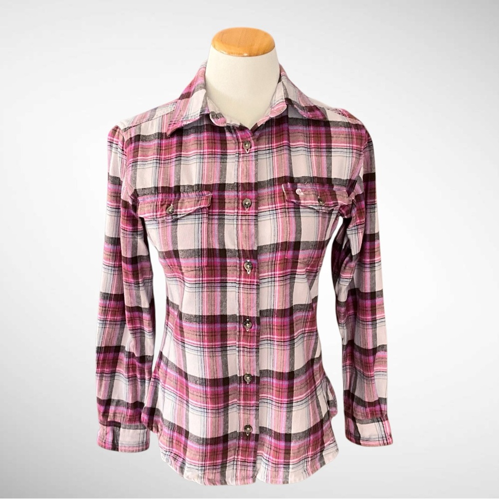 Carhartt 100% Cotton Women’s Plaid Buttondown Shirt Long Sleeves